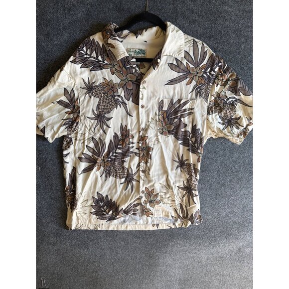 Vintage Havana Jacks Cafe Hawaiian Shirt Floral Pineapple Print 100% Cotton Mens - Picture 2 of 10